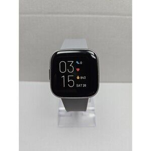 Fitbit Versa 2 Smartwatch Silver Gray 40mm Alexa WR50M Always On W/ Charger